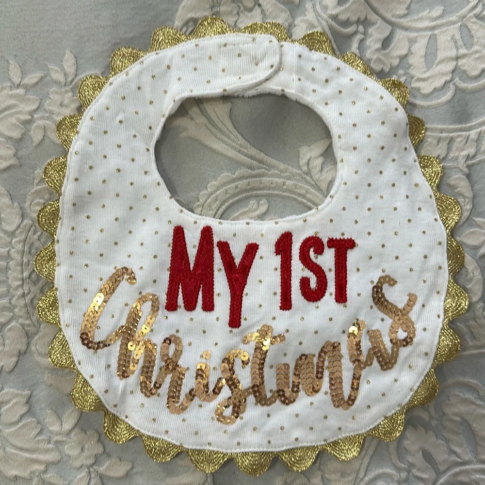 Mud Pie Holiday Bib - My First Christmas